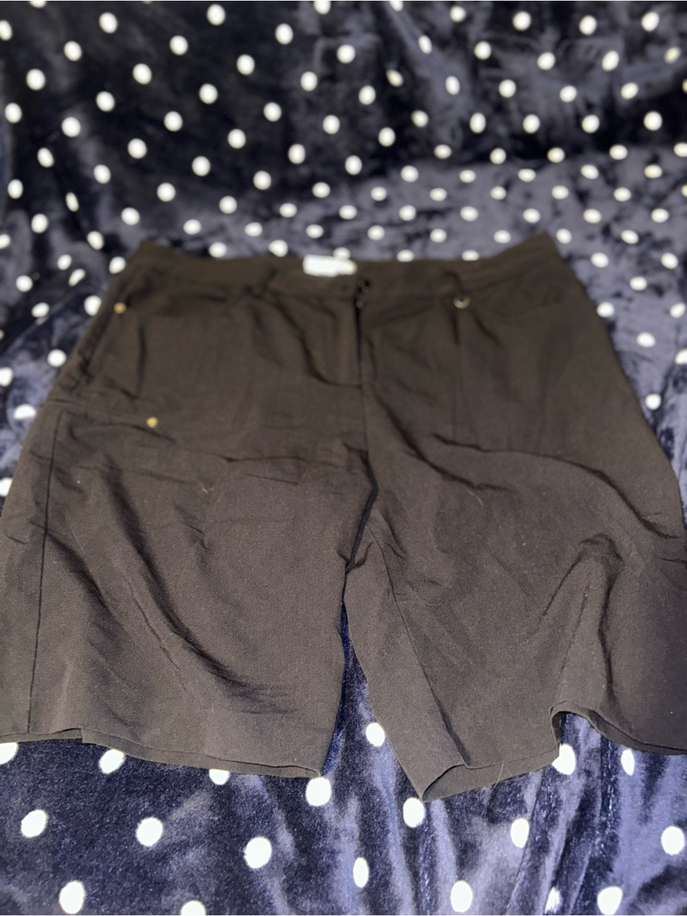 Women's Black Bermuda Shorts with Front Pockets